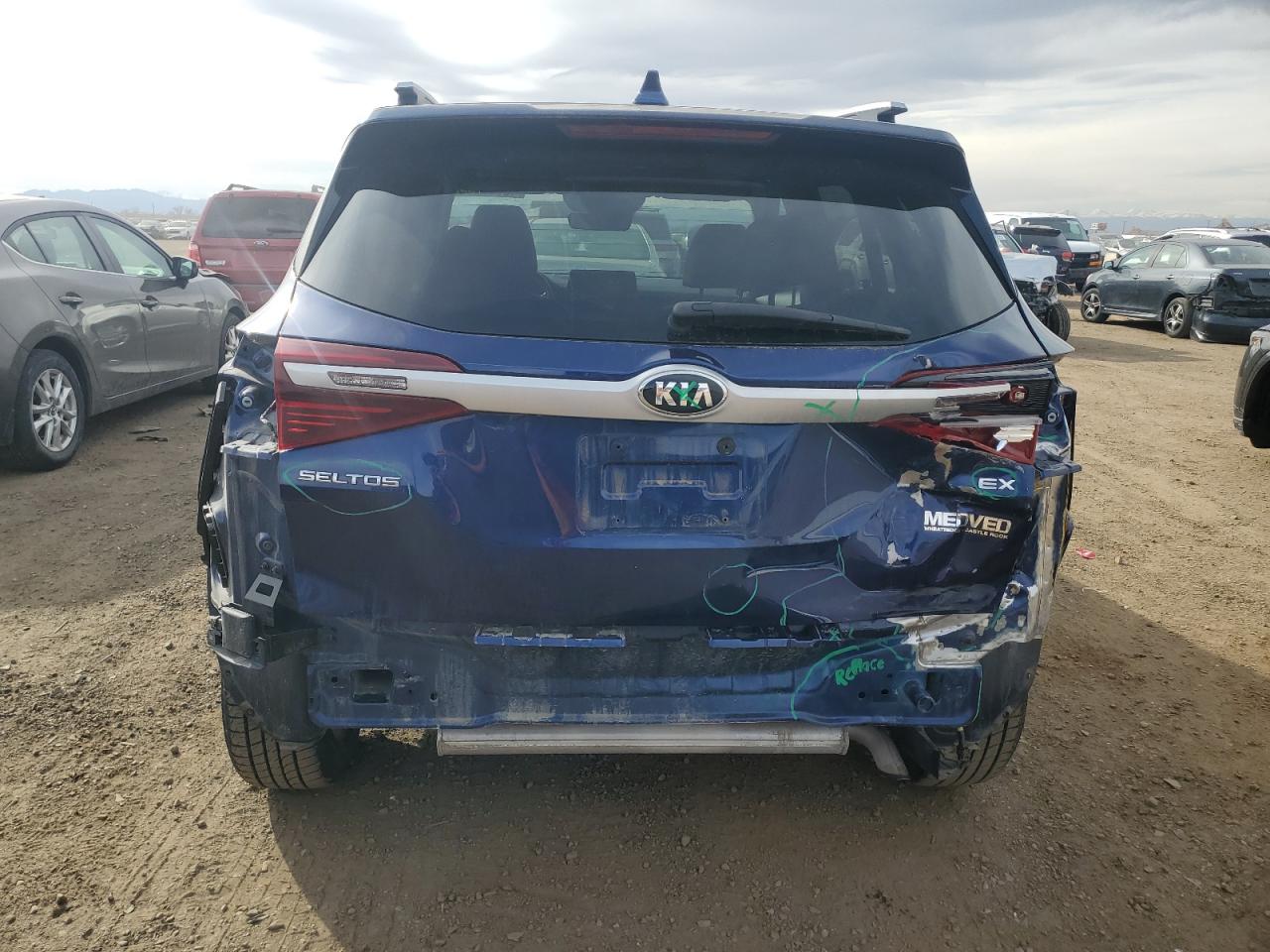 2021 KIA Seltos VIN KNDERCAA0M7066792 Copart auction photo, rear end / hail damage thumbnail 6