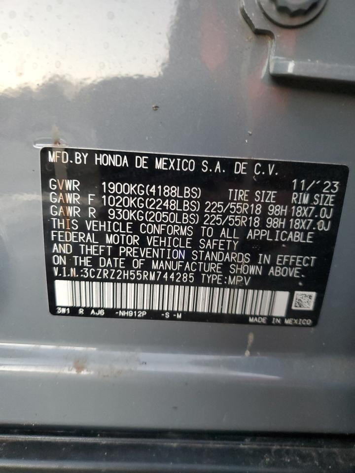2024 Honda HR-V VIN 3CZRZ2H55RM744285 Copart auction photo, side / front end damage thumbnail 14
