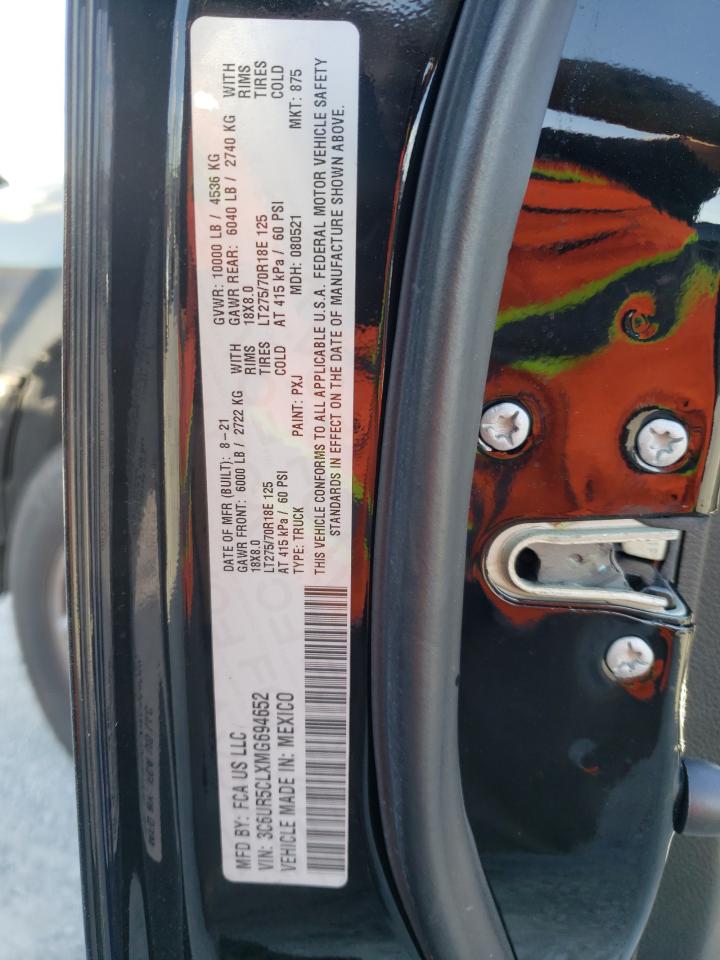 2021 RAM 2500 VIN 3C6UR5CLXMG694652 Copart auction photo, front end / side damage thumbnail 14