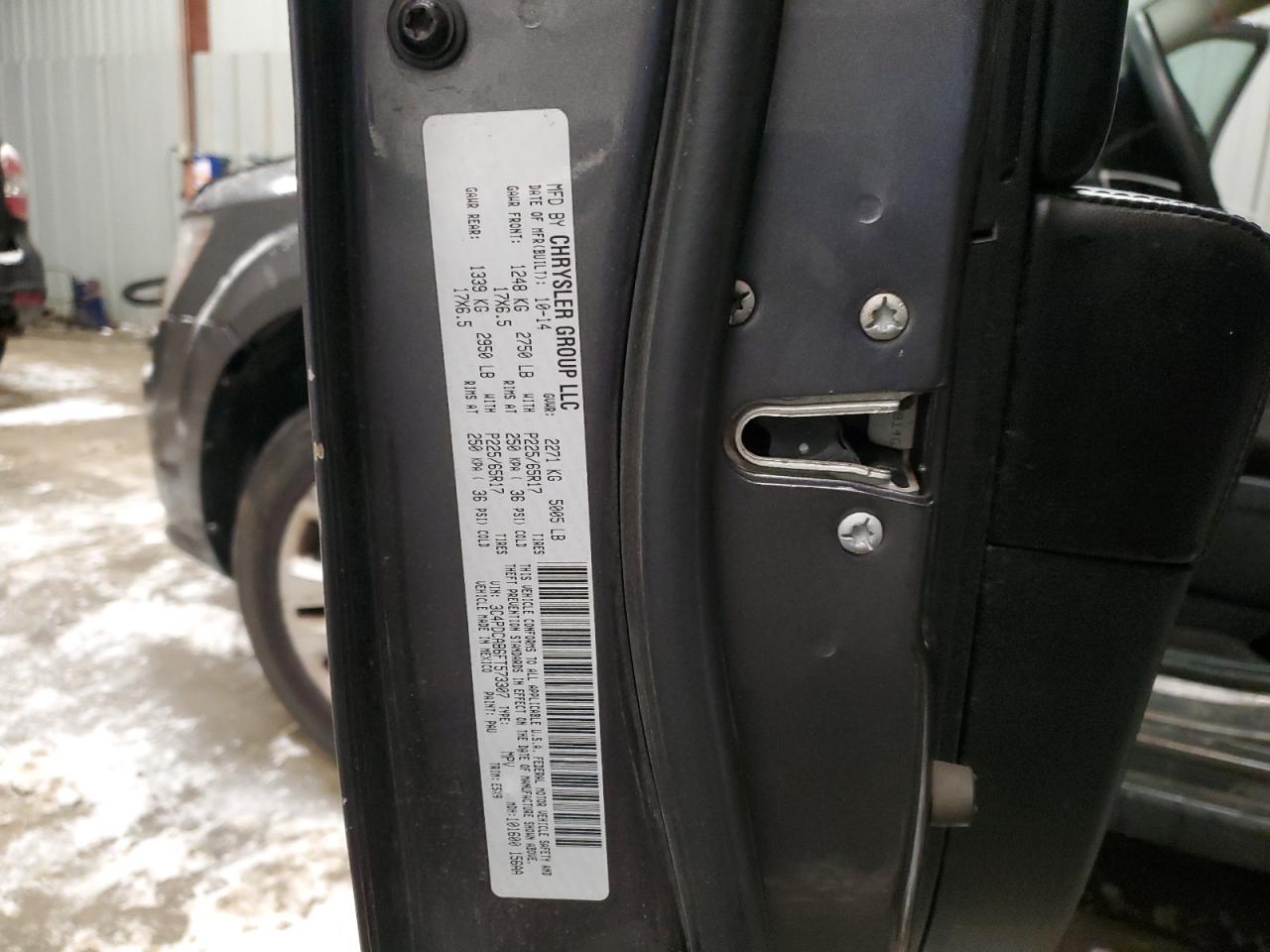 2015 Dodge Journey VIN 3C4PDCAB6FT573307 Copart auction photo, front end / side damage thumbnail 15