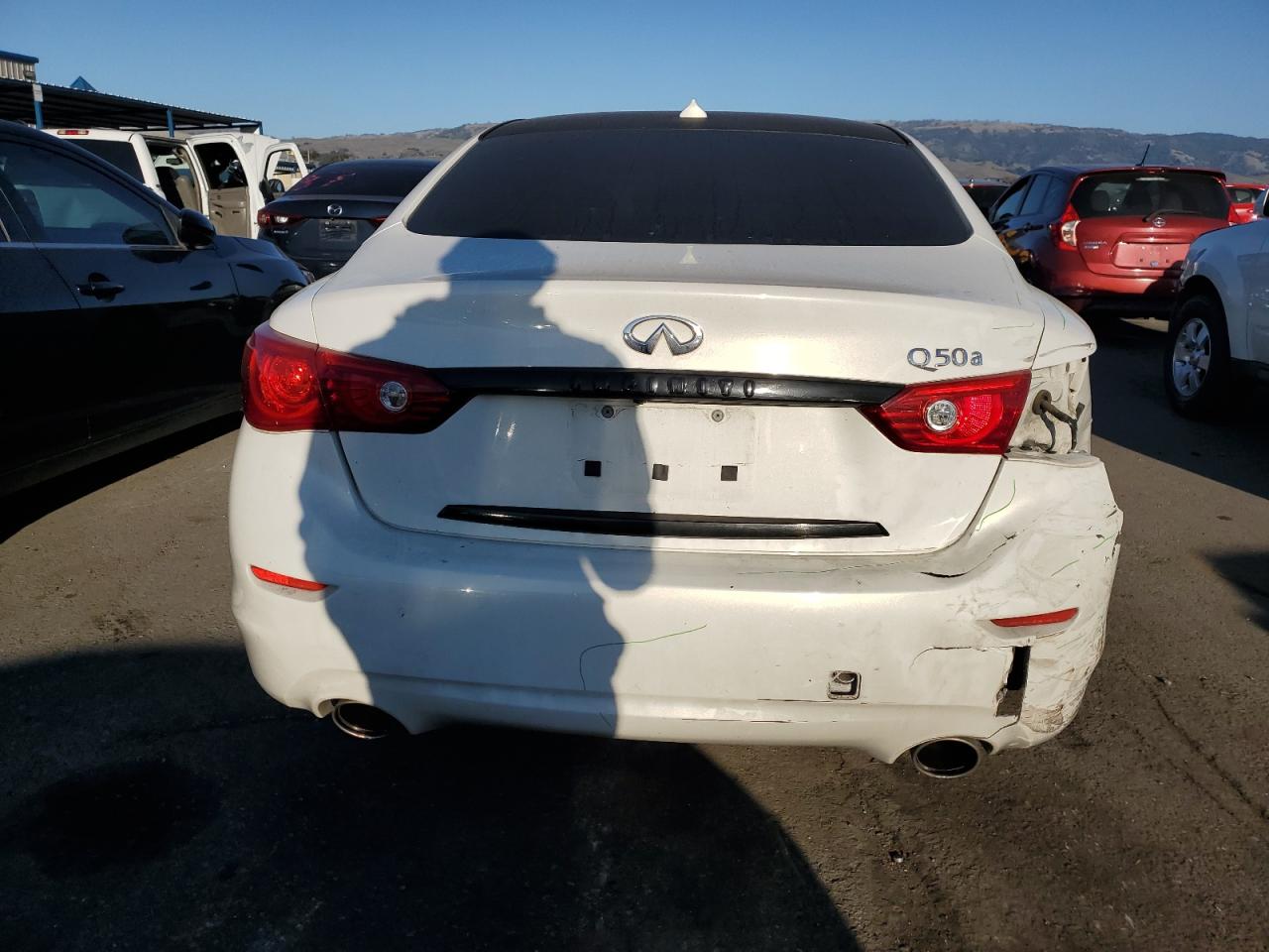2015 Infiniti Q50 VIN JN1BV7AP6FM352440 Copart auction photo, rear end damage thumbnail 6