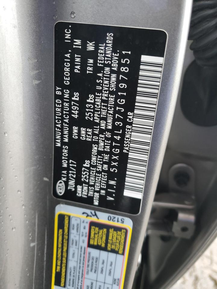 2018 KIA Optima VIN 5XXGT4L37JG197851 Copart auction photo, burn / rear end damage thumbnail 13