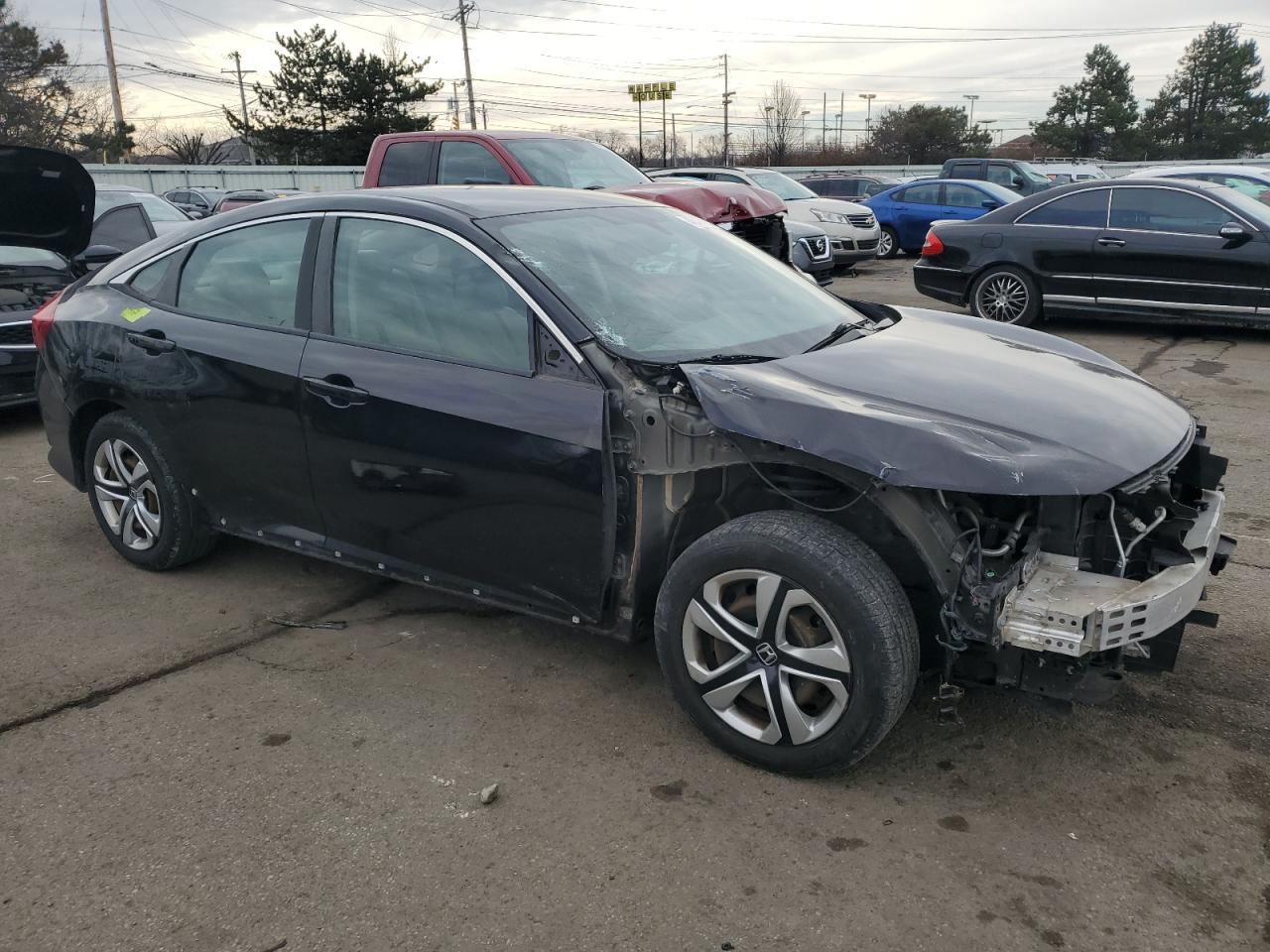 2016 Honda Civic VIN 19XFC2F53GE009079 Copart auction photo, front end / side damage thumbnail 4