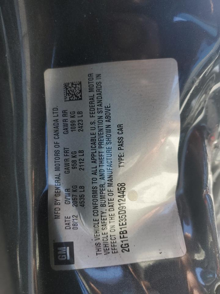 2013 Chevrolet Camaro VIN 2G1FB1E35D9124458 Copart auction photo, side / rear end damage thumbnail 12