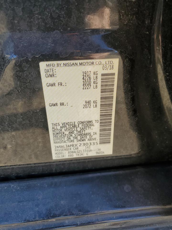 2018 Nissan Altima VIN 1N4AL3AP8JC230335 Copart auction photo, front end damage thumbnail 13