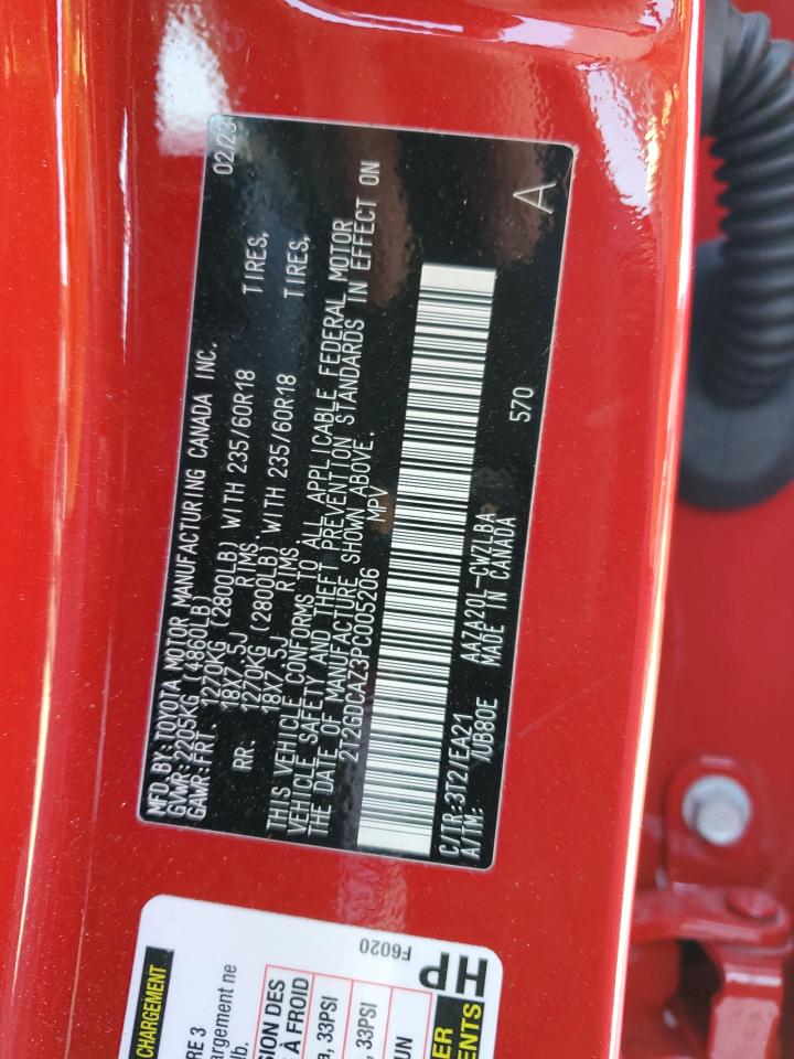 2023 Lexus NX VIN 2T2GDCAZ3PC005206 Copart auction photo, front end damage thumbnail 15