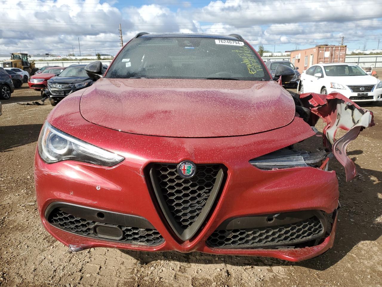 2018 Alfa Romeo Stelvio VIN ZASFAKNN9J7B86127 Copart auction photo, front end / side damage thumbnail 5