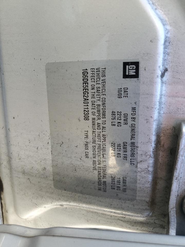 2010 Cadillac CTS VIN 1G6DE5EG2A0112308 Copart auction photo, all over damage thumbnail 12