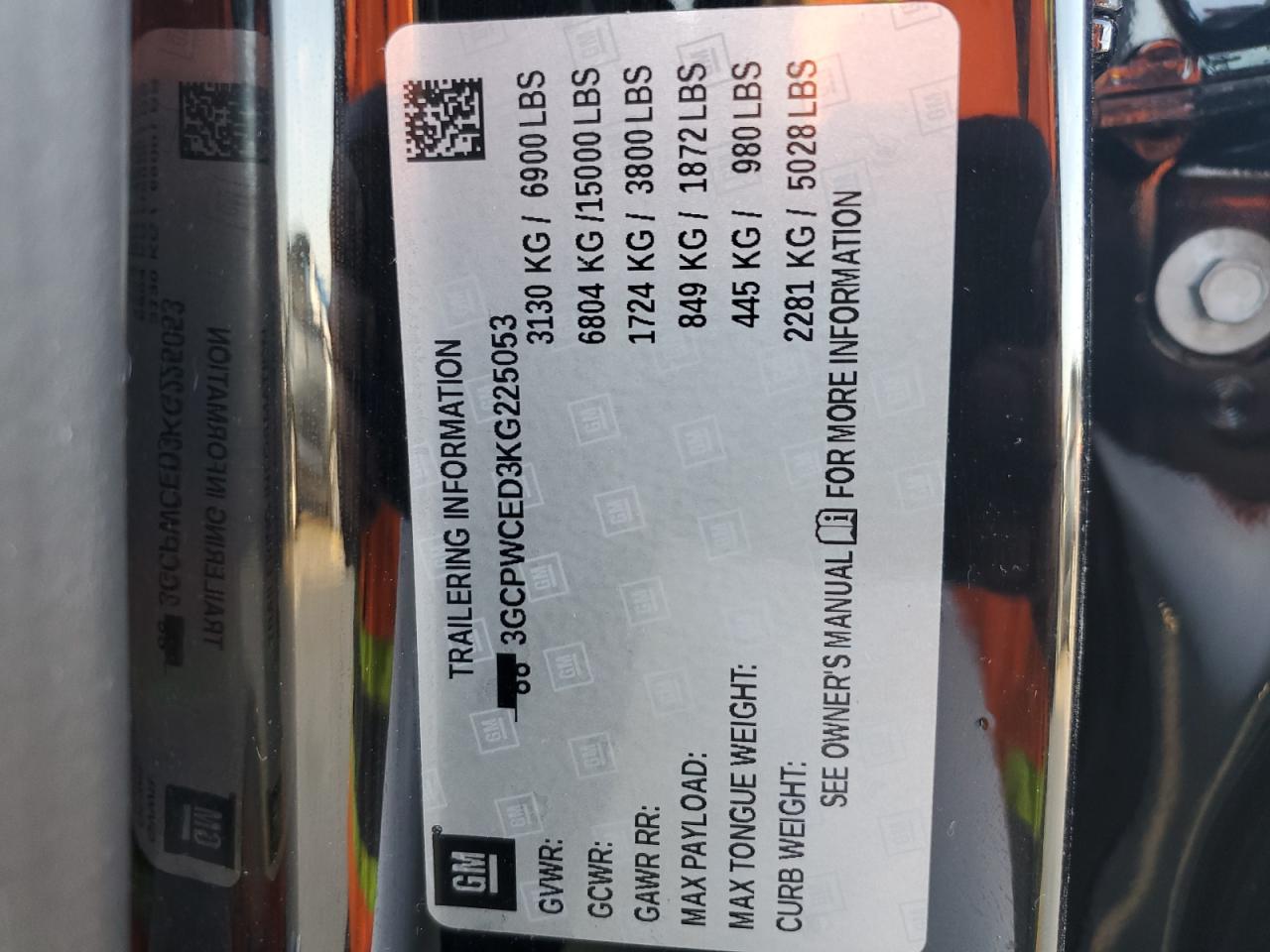 2019 Chevrolet Silverado VIN 3GCPWCED3KG225053 Copart auction photo, side damage thumbnail 12
