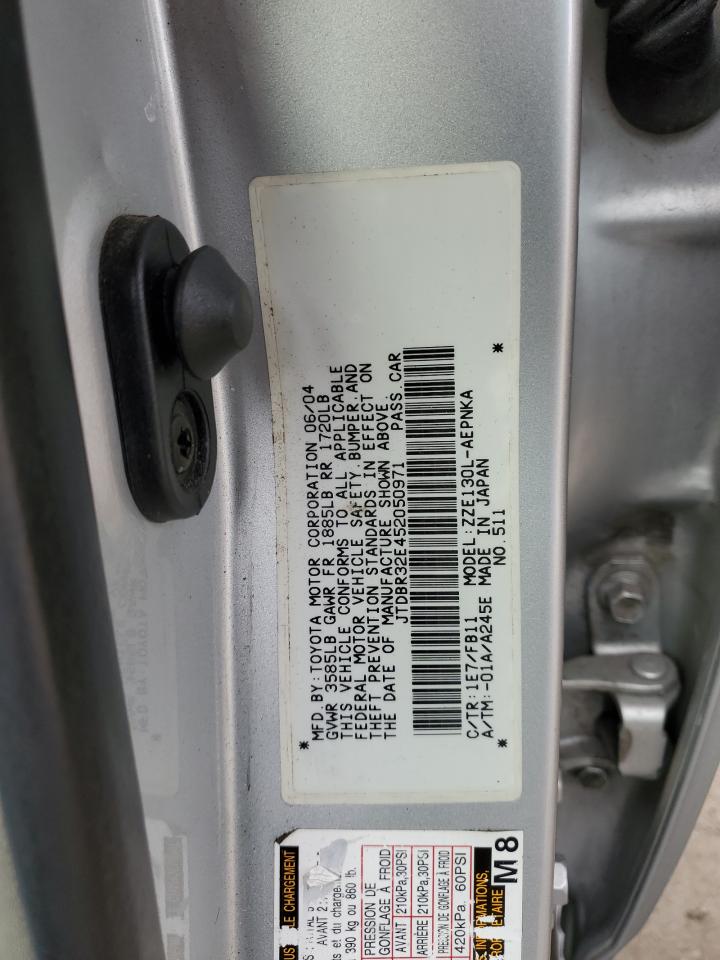 2005 Toyota Corolla VIN JTDBR32E452050971 Copart auction photo, front end / minor dent/scratches damage thumbnail 13