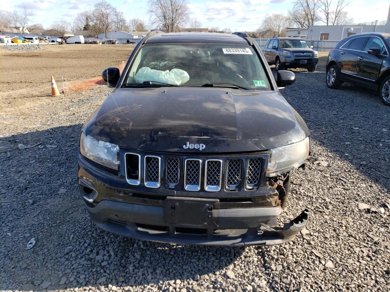 2016 Jeep Compass VIN 1C4NJDEB3GD684114 Copart auction photo, front end / side damage thumbnail 5