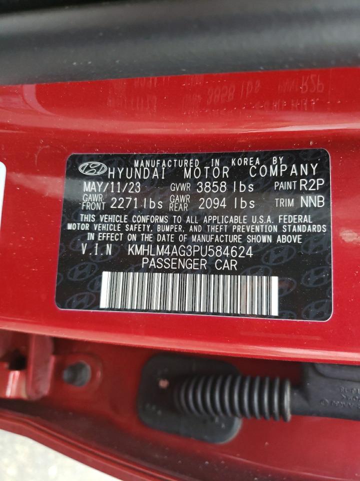 2023 Hyundai Elantra VIN KMHLM4AG3PU584624 Copart auction photo, biohazard/chemical / rollover damage thumbnail 13
