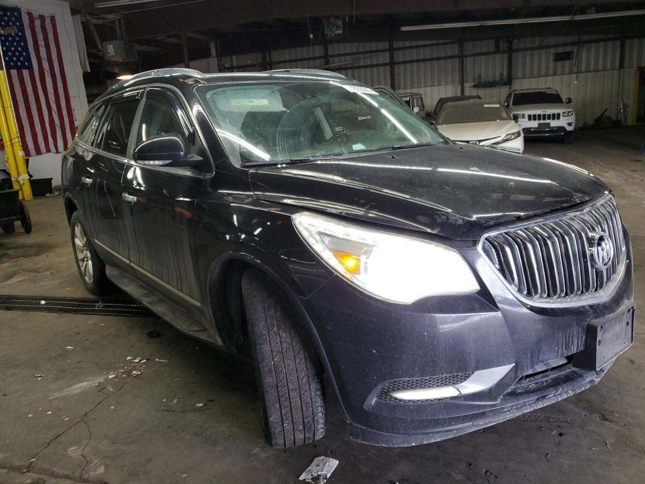 2016 Buick Enclave VIN 5GAKVCKD0GJ348995 Copart auction photo, side / front end damage thumbnail 4
