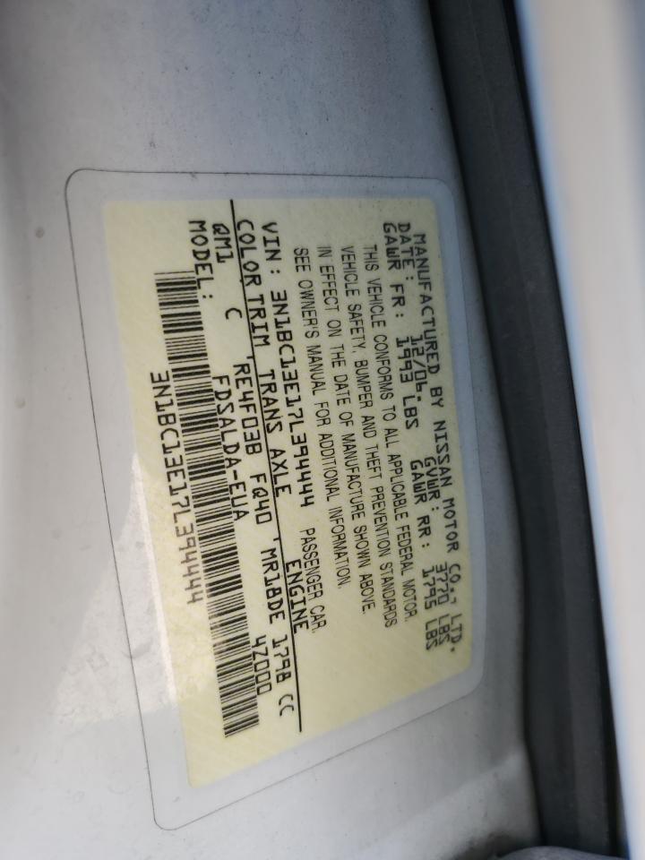 2007 Nissan Versa VIN 3N1BC13E17L394444 Copart auction photo, front end damage thumbnail 15