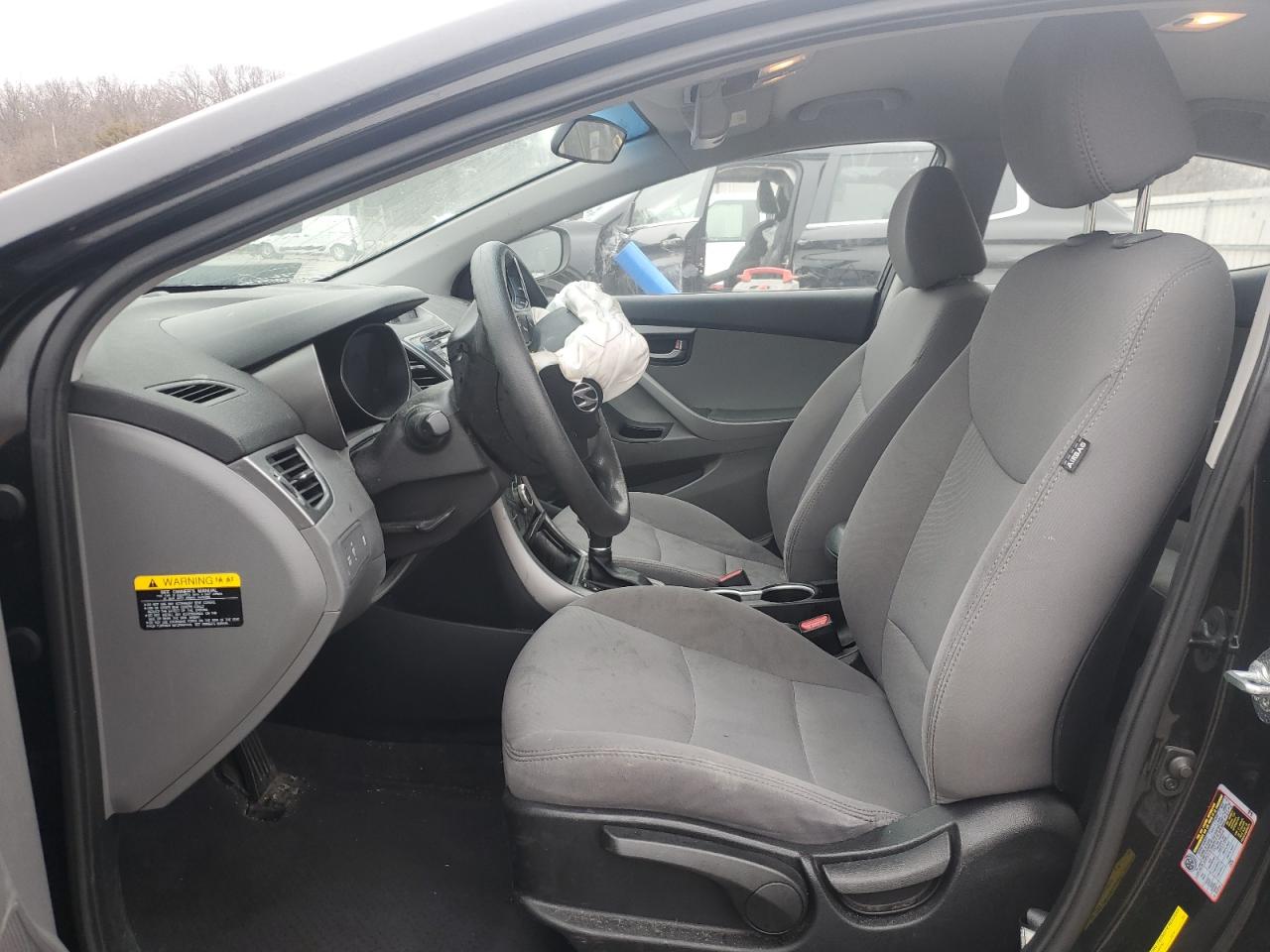 2016 Hyundai Elantra VIN 5NPDH4AE6GH731847 Copart auction photo, front end / side damage thumbnail 7
