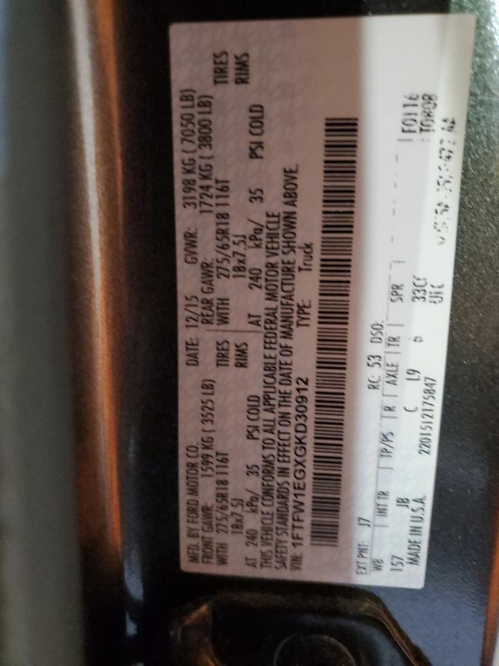 2016 Ford F-150 VIN 1FTFW1EGXGKD30912 Copart auction photo, front end / minor dent/scratches damage thumbnail 12