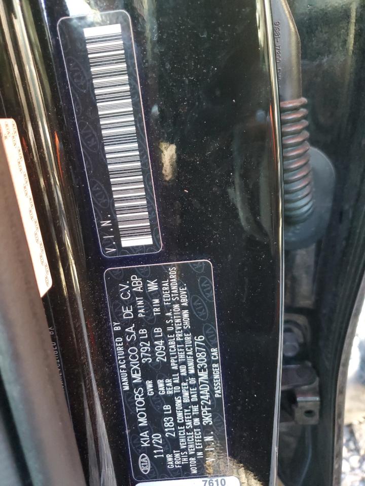 2021 KIA Forte VIN 3KPF24AD7ME308776 Copart auction photo, front end / rear end damage thumbnail 13