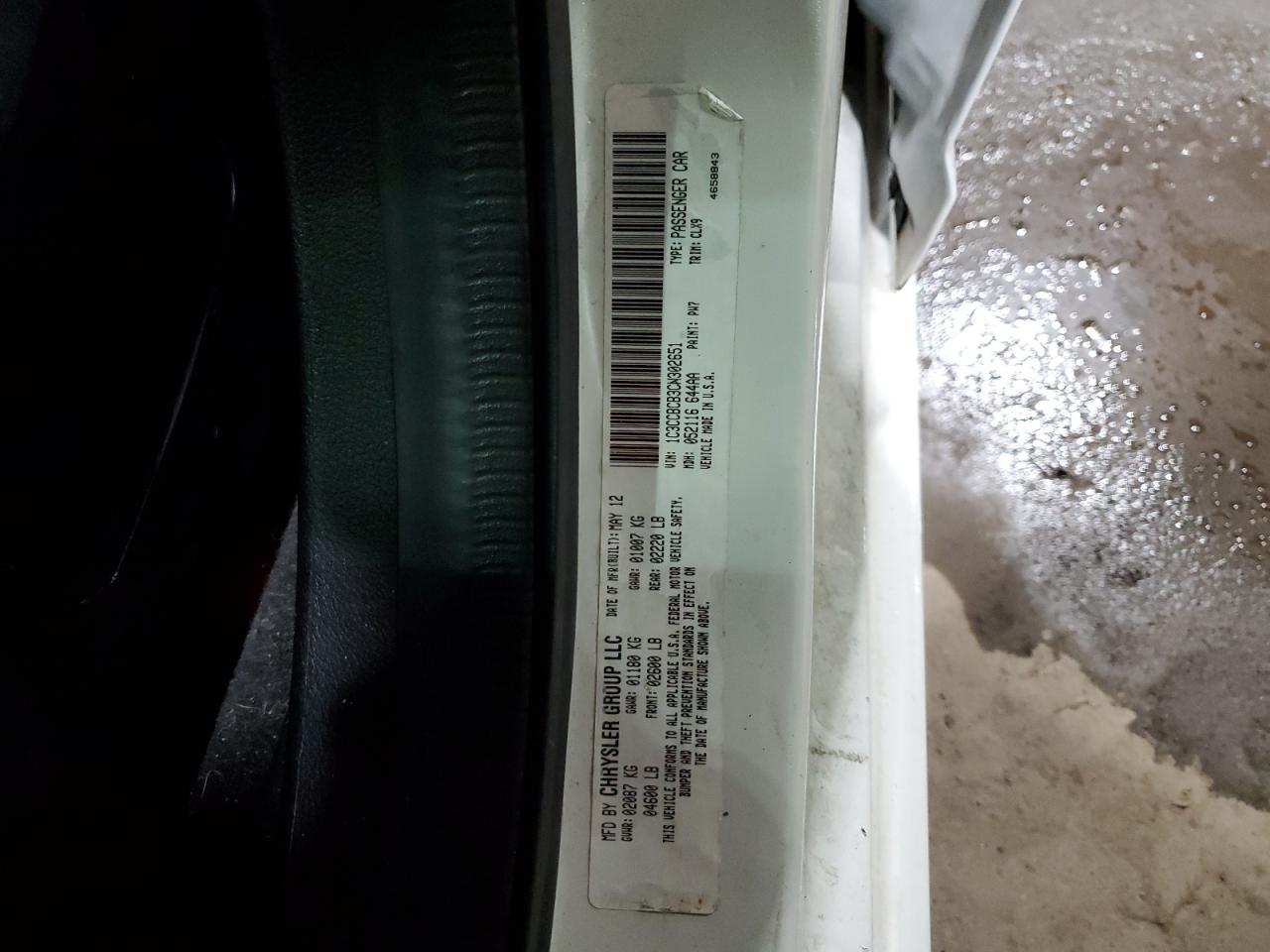 2012 Chrysler 200 VIN 1C3CCBCB3CN302651 Copart auction photo, vandalism damage thumbnail 12