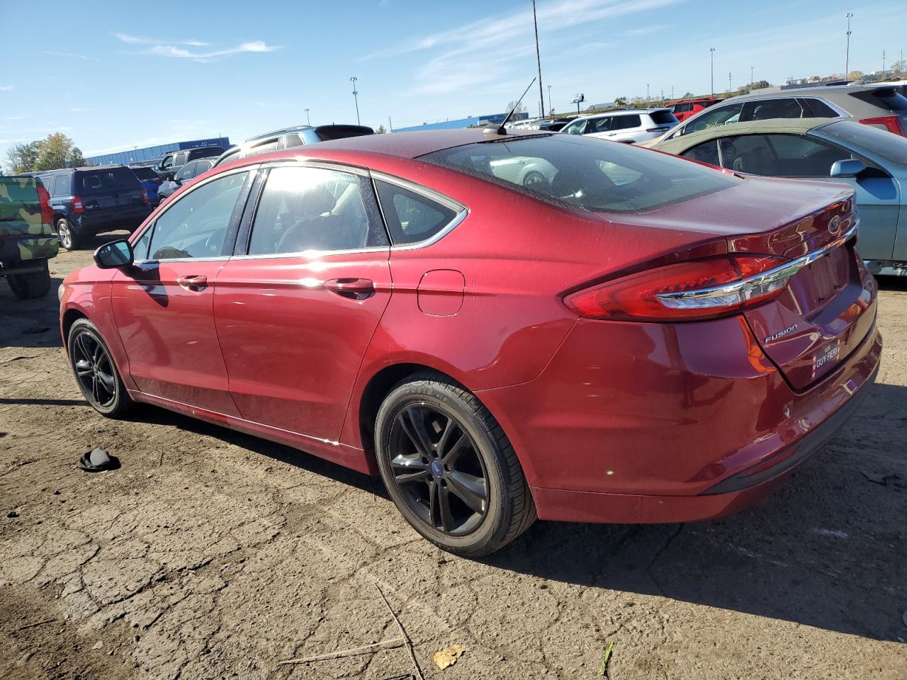 2018 Ford Fusion VIN 3FA6P0H77JR196310 Copart auction photo, side damage thumbnail 2