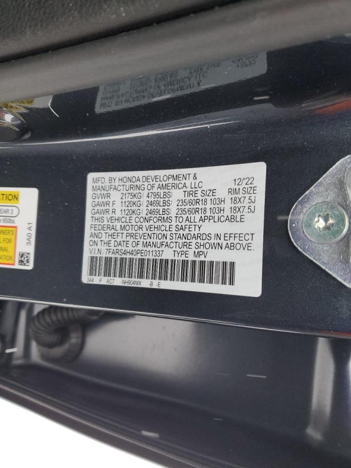 2023 Honda CR-V VIN 7FARS4H40PE011337 Copart auction photo, front end damage thumbnail 15