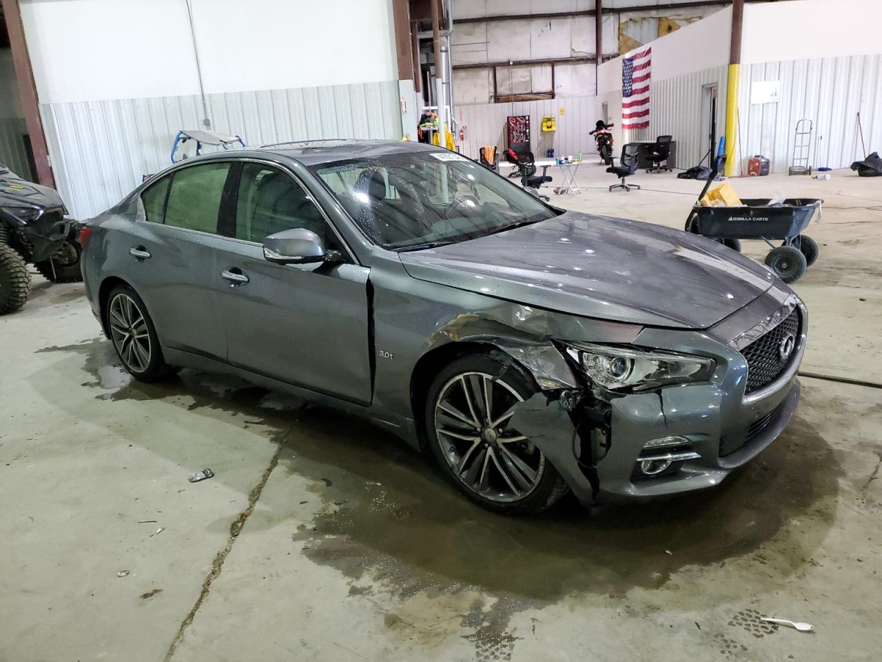 2016 Infiniti Q50 VIN JN1EV7AR9GM340718 Copart auction photo, front end / side damage thumbnail 4