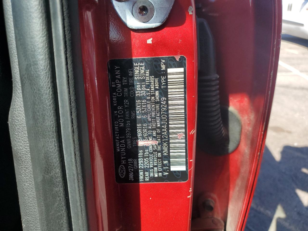 2018 Hyundai Kona VIN KM8K12AA4JU079249 Copart auction photo, undercarriage / all over damage thumbnail 12