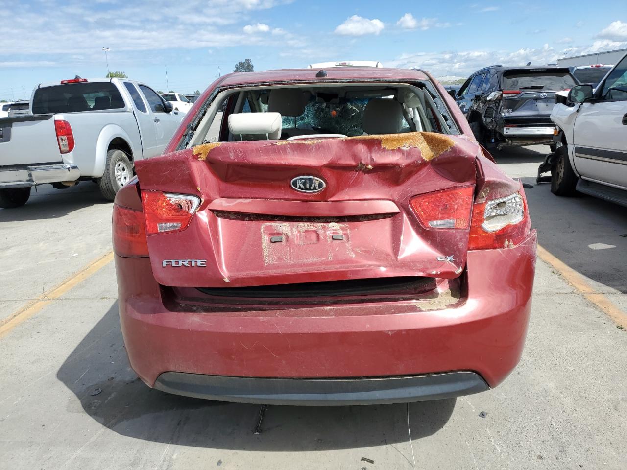 2010 KIA Forte VIN KNAFU4A20A5308258 Copart auction photo, rollover / undercarriage damage thumbnail 6
