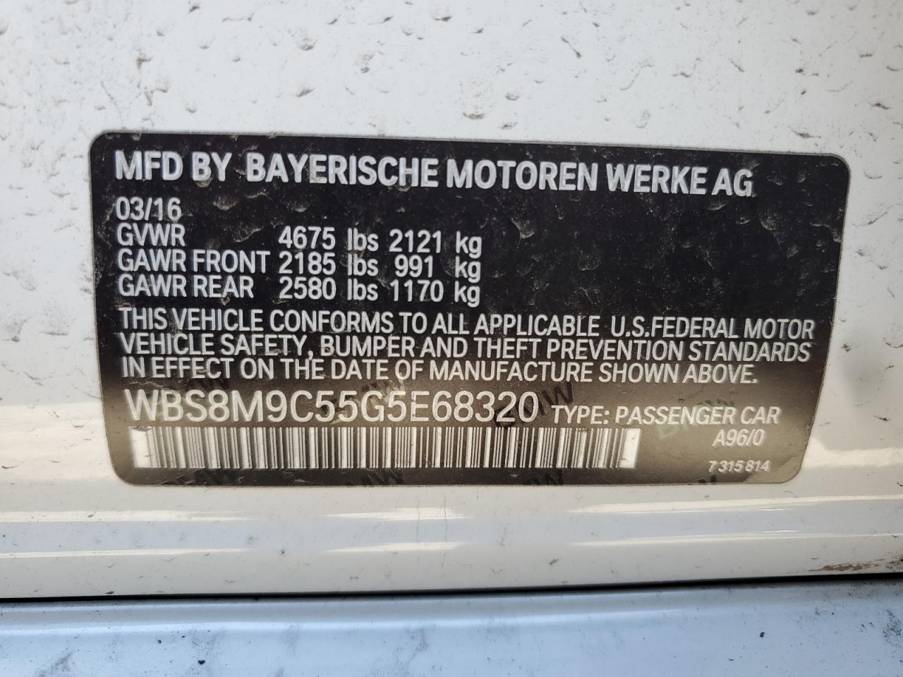 2016 BMW M3 VIN WBS8M9C55G5E68320 Copart auction photo, undercarriage / front end damage thumbnail 13