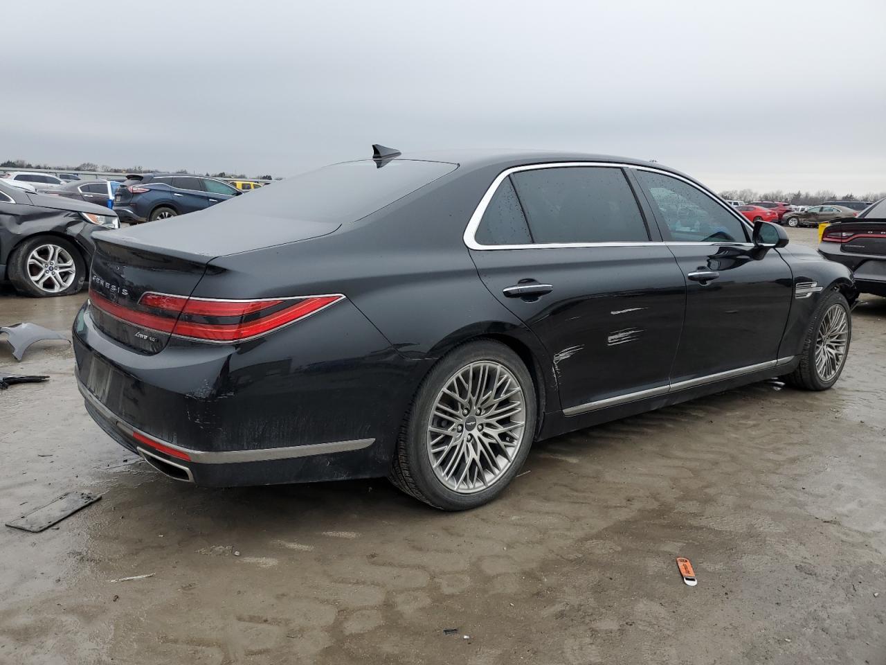 2021 Genesis G90 VIN KMTF54PH5MU090342 Copart auction photo, front end / minor dent/scratches damage thumbnail 3