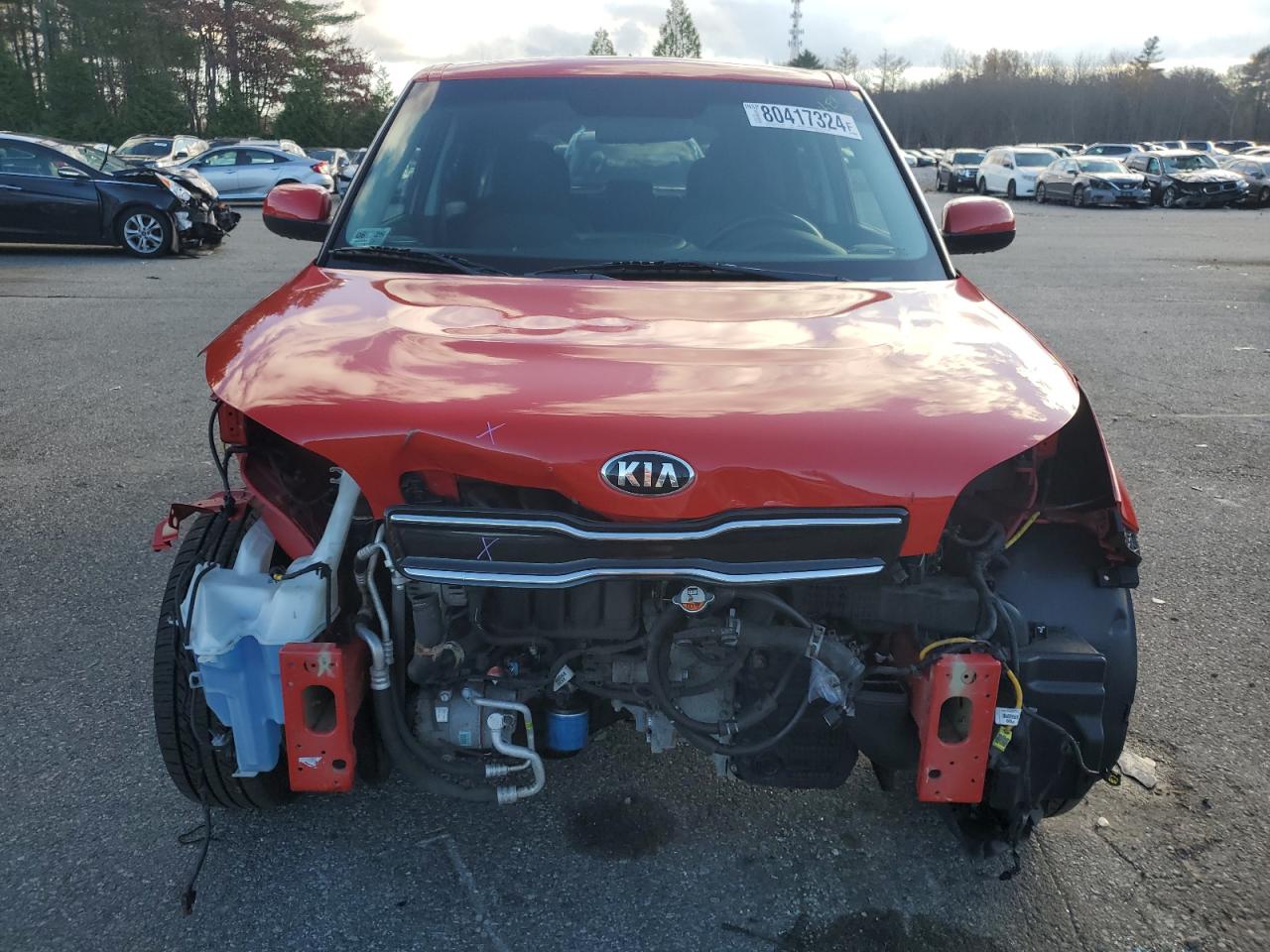 2017 KIA Soul VIN KNDJP3A52H7498149 Copart auction photo, front end / stripped damage thumbnail 5