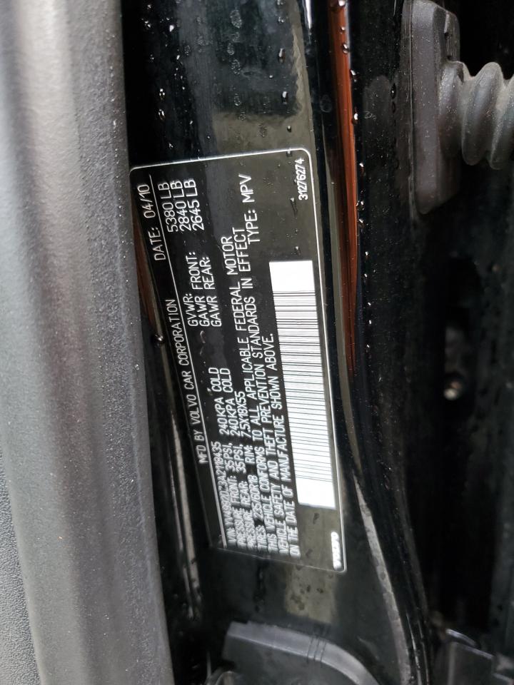 2010 Volvo XC60 VIN YV4992DZ3A2118435 Copart auction photo, rear end damage thumbnail 13