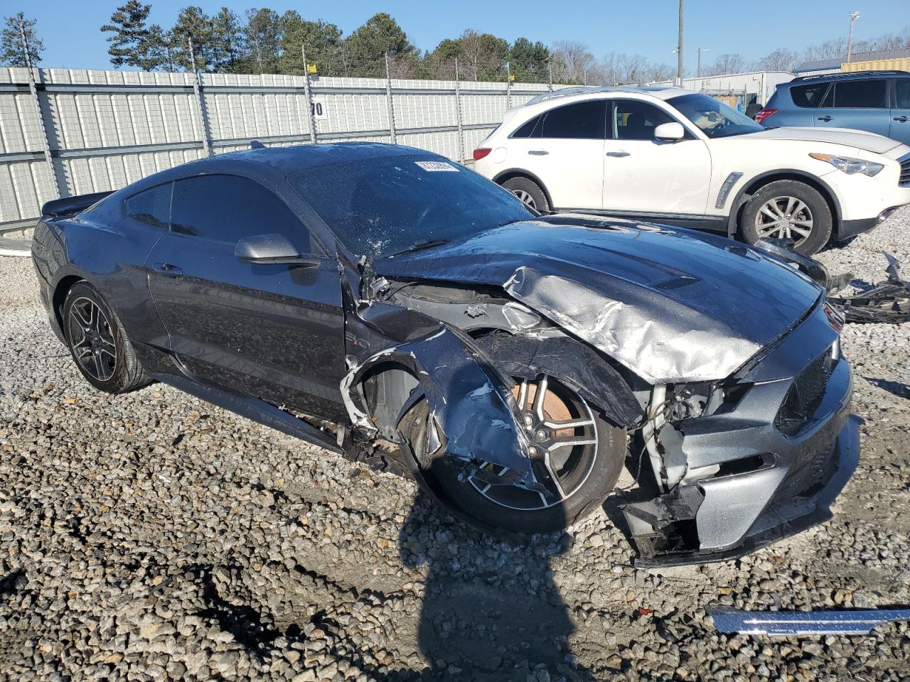 2020 Ford Mustang VIN 1FA6P8CF2L5187632 Copart auction photo, front end / side damage thumbnail 4