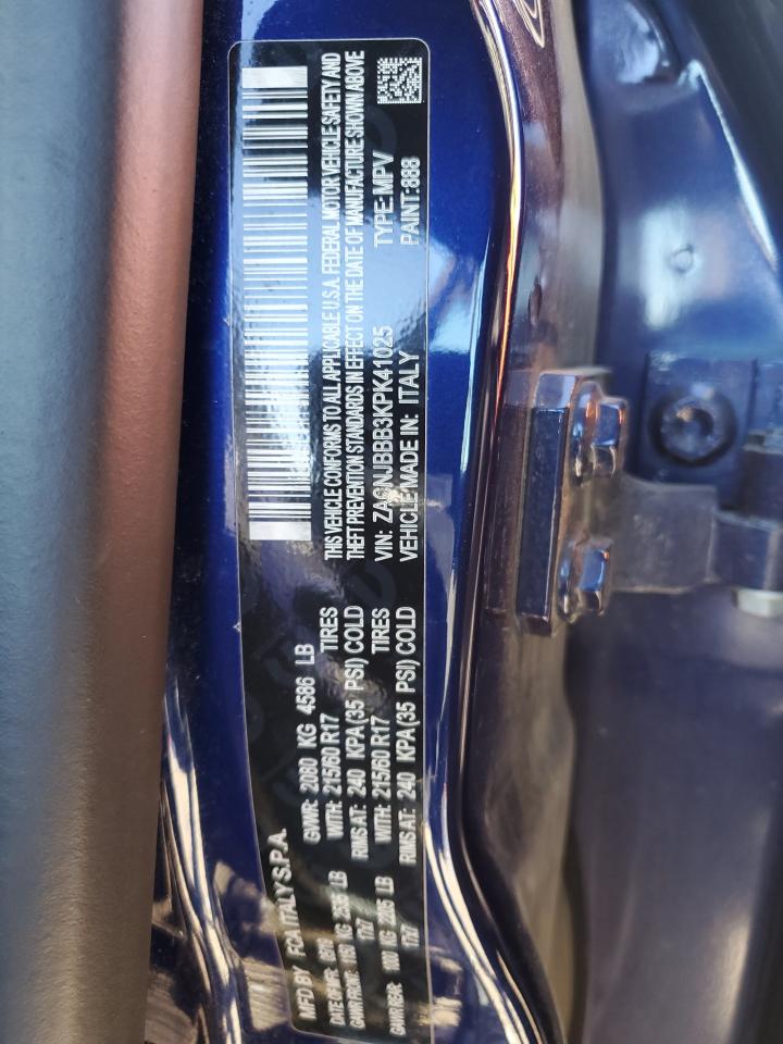 2019 Jeep Renegade VIN ZACNJBBB3KPK41025 Copart auction photo, side / front end damage thumbnail 13