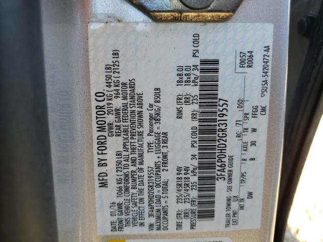 2016 Ford Fusion VIN 3FA6P0HD2GR319557 Copart auction photo, front end damage thumbnail 13