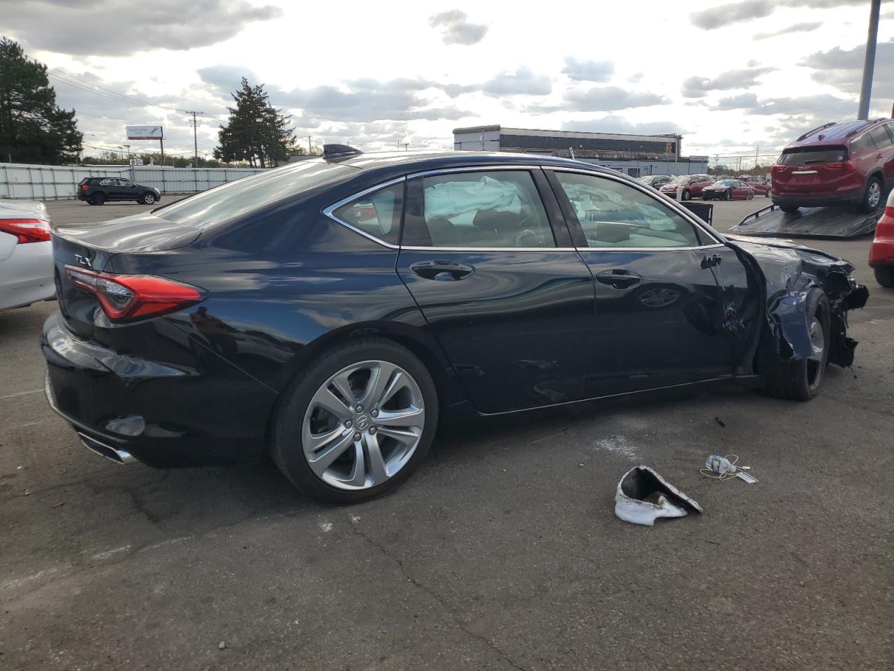 2023 Acura TLX VIN 19UUB5F40PA003733 Copart auction photo, front end / side damage thumbnail 3