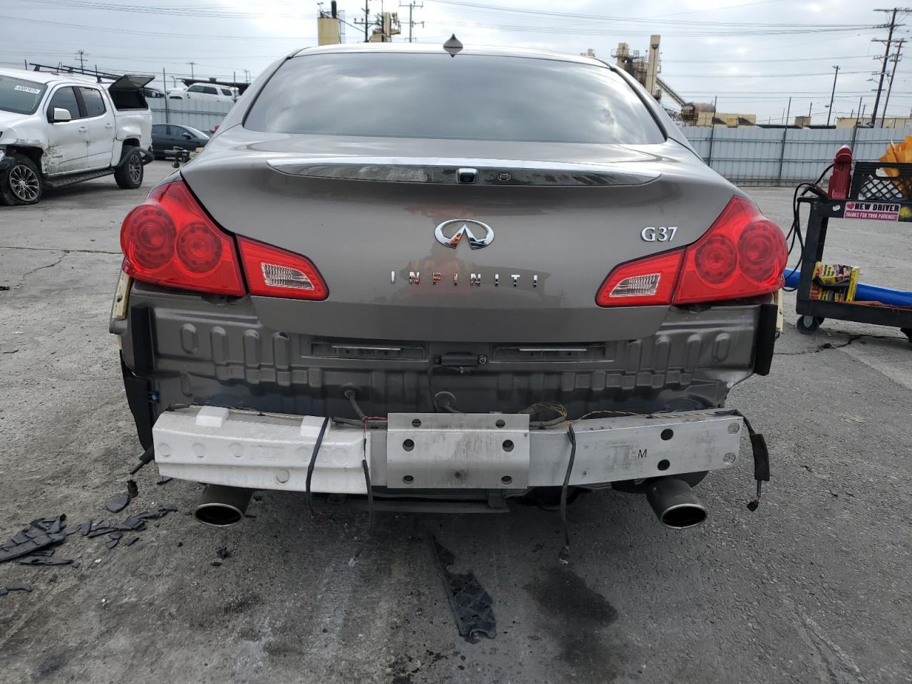 2013 Infiniti G VIN JN1CV6AP4DM300574 Copart auction photo, rear end damage thumbnail 6