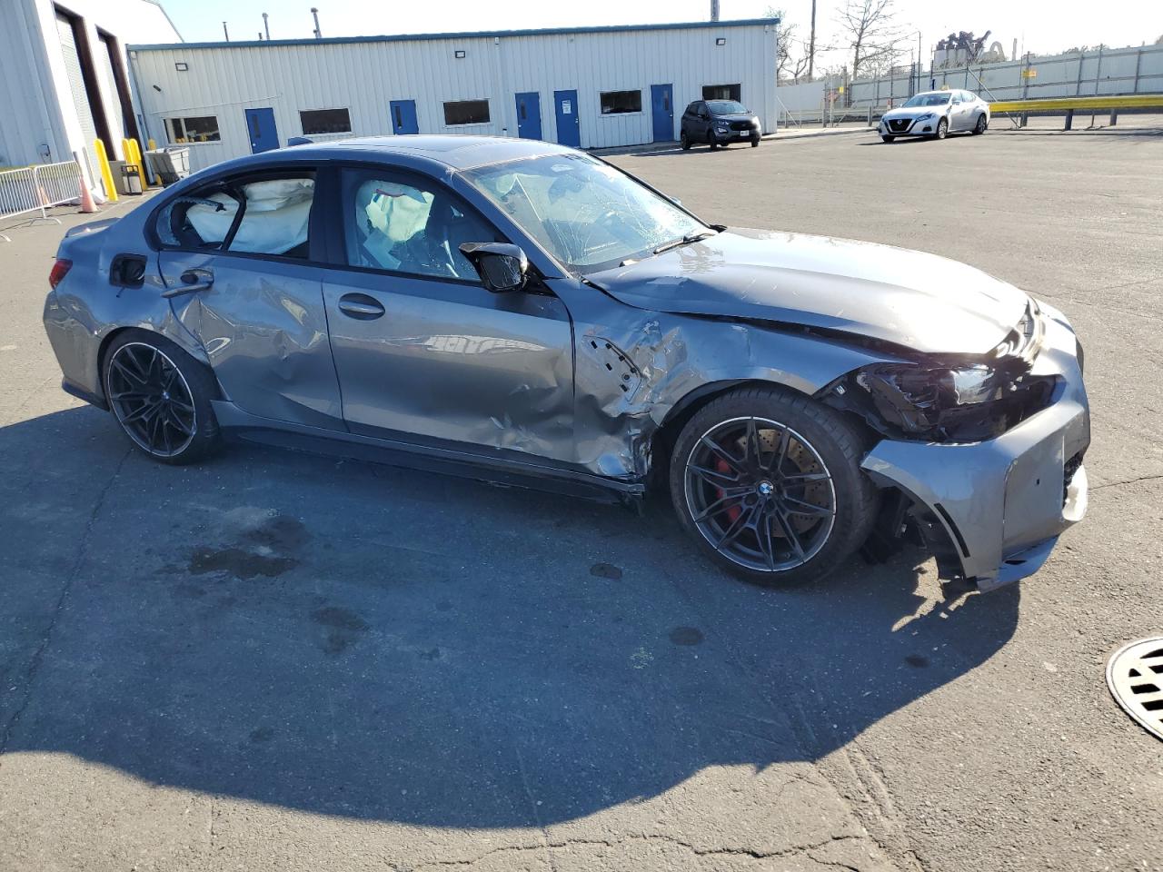 2022 BMW M3 VIN WBS43AY08NFM50916 Copart auction photo, front end / side damage thumbnail 4