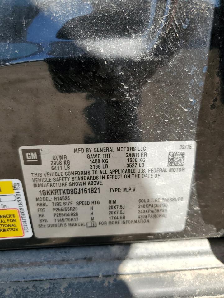 2016 GMC Acadia VIN 1GKKRTKD8GJ161821 Copart auction photo, water/flood damage thumbnail 14