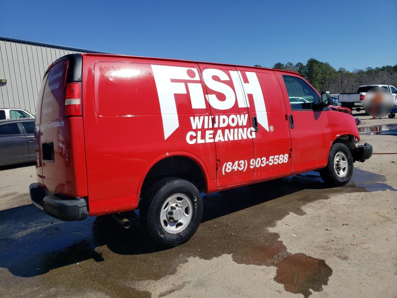 2014 Chevrolet Express VIN 1GCWGFBAXE1149449 Copart auction photo, front end / side damage thumbnail 3