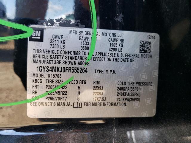 2015 Cadillac Escalade VIN 1GYS4MKJ0FR555264 Copart auction photo, side / front end damage thumbnail 14
