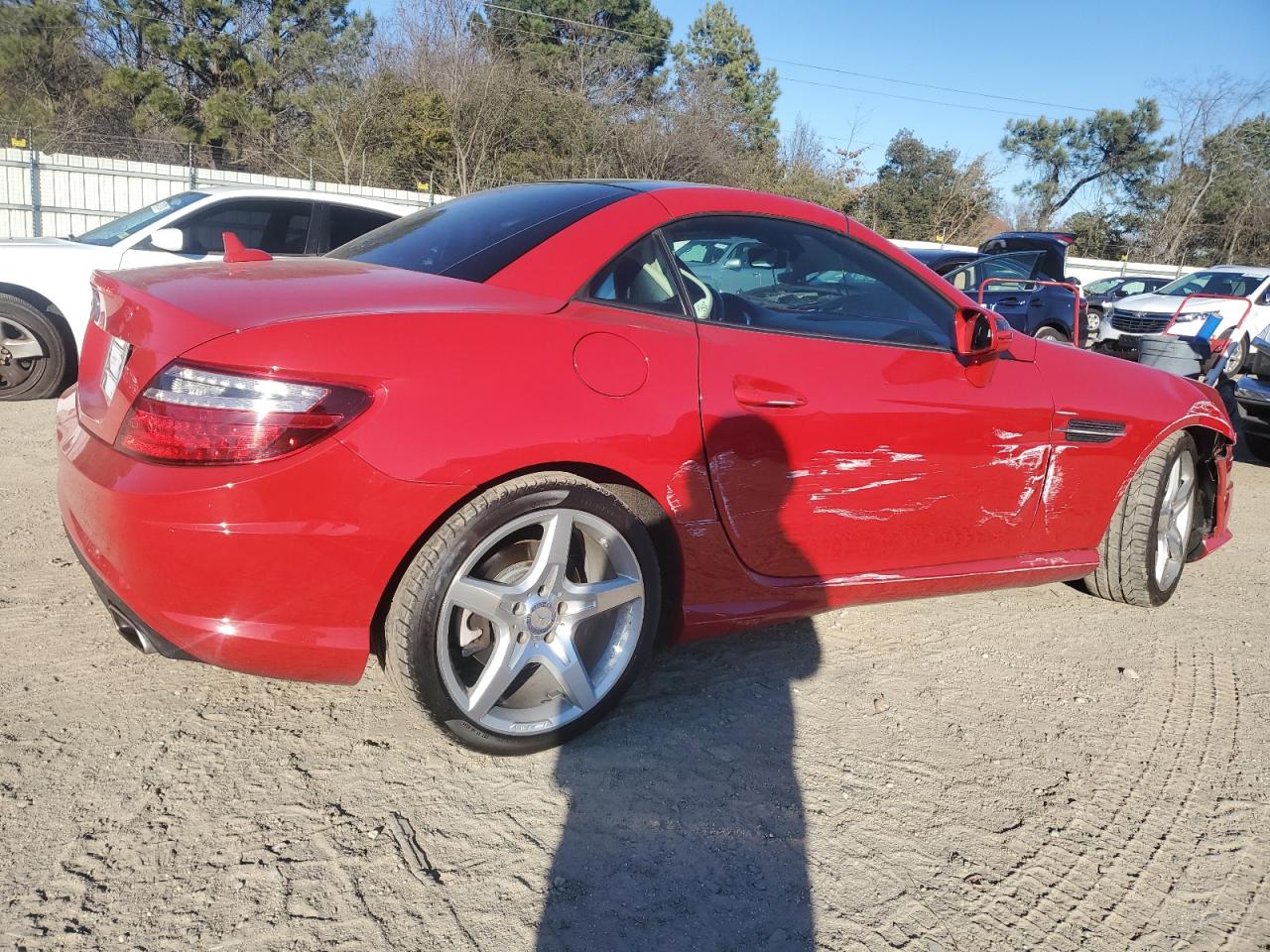 2012 Mercedes-Benz SLK-klasse VIN WDDPK5HA0CF008478 Copart auction photo, side / front end damage thumbnail 3