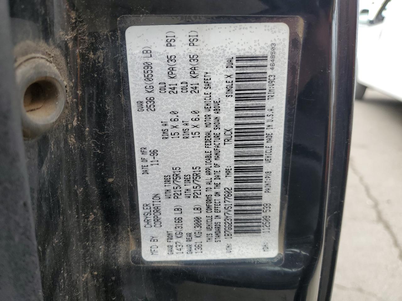 1997 Dodge Dakota VIN 1B7GG23Y7VS177602 Copart auction photo, all over damage thumbnail 12