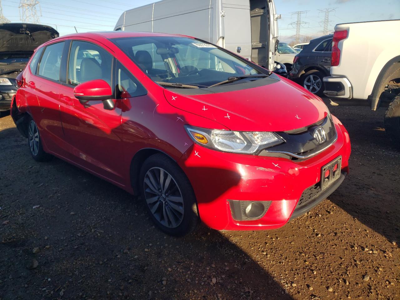 2015 Honda Fit VIN 3HGGK5H87FM727434 Copart auction photo, side / rear end damage thumbnail 4