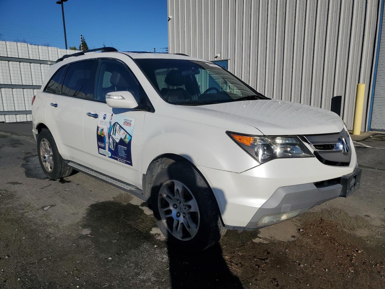 2007 Acura MDX VIN 2HNYD28347H550898 Copart auction photo, side / front end damage thumbnail 4