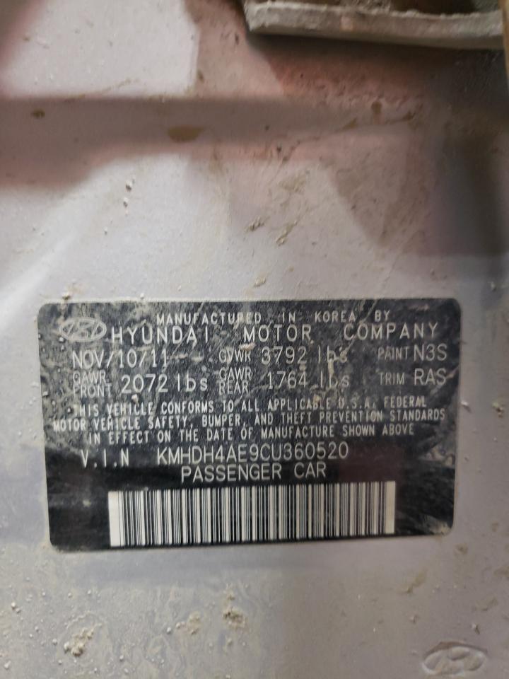 2012 Hyundai Elantra VIN KMHDH4AE9CU360520 Copart auction photo, front end damage thumbnail 15