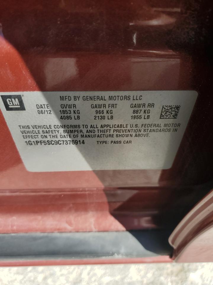 2012 Chevrolet Cruze VIN 1G1PF5SC9C7376914 Copart auction photo, minor dent/scratches damage thumbnail 12
