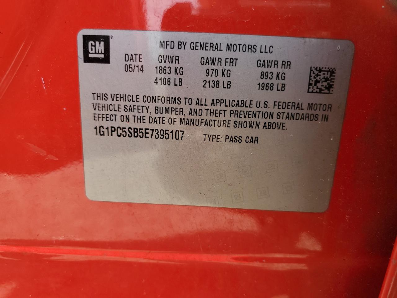 2014 Chevrolet Cruze VIN 1G1PC5SB5E7395107 Copart auction photo, side damage thumbnail 14
