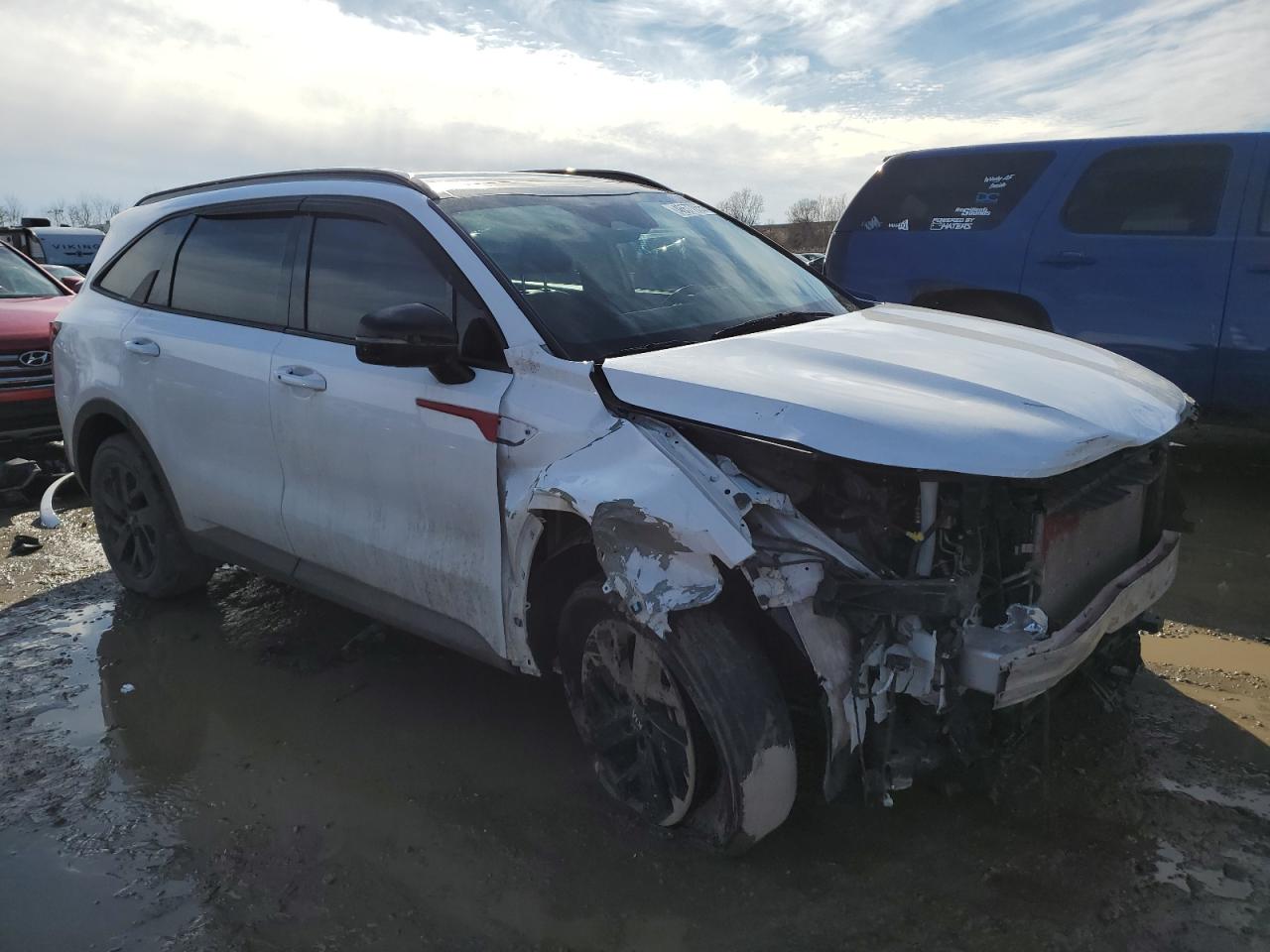 2021 KIA Sorento VIN 5XYRLDLC3MG005267 Copart auction photo, front end / mechanical damage thumbnail 4