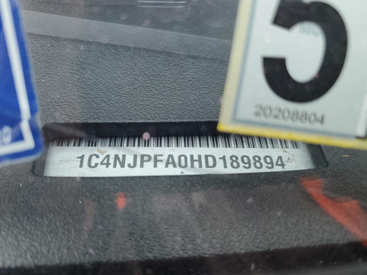 2017 Jeep Liberty (Patriot) VIN 1C4NJPFA0HD189894 Copart auction photo, front end damage thumbnail 16