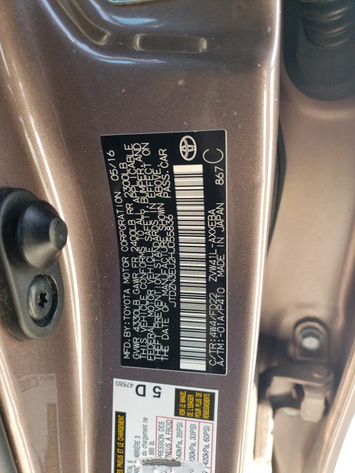 2017 Toyota Prius VIN JTDZN3EU2HJ055836 Copart auction photo, front end / minor dent/scratches damage thumbnail 12